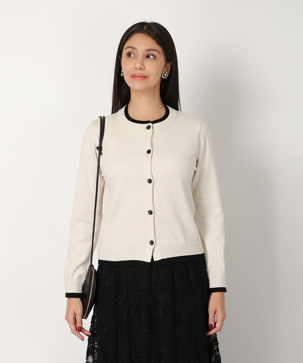 レイヤードバイカラーニットカーディガン