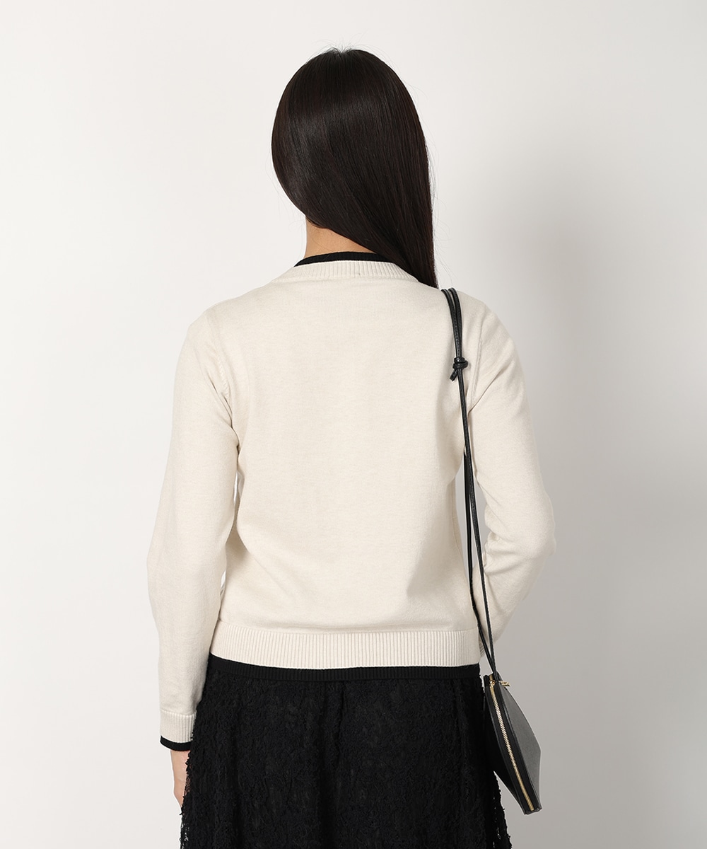 レイヤードバイカラーニットカーディガン