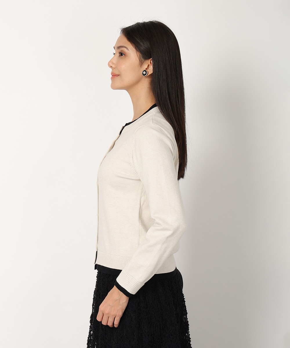 レイヤードバイカラーニットカーディガン