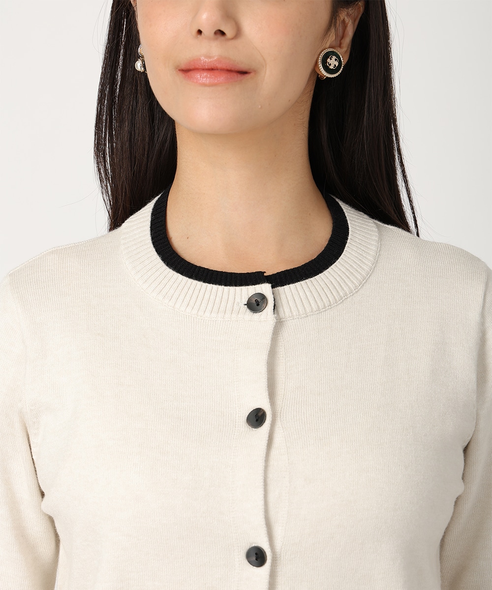 レイヤードバイカラーニットカーディガン