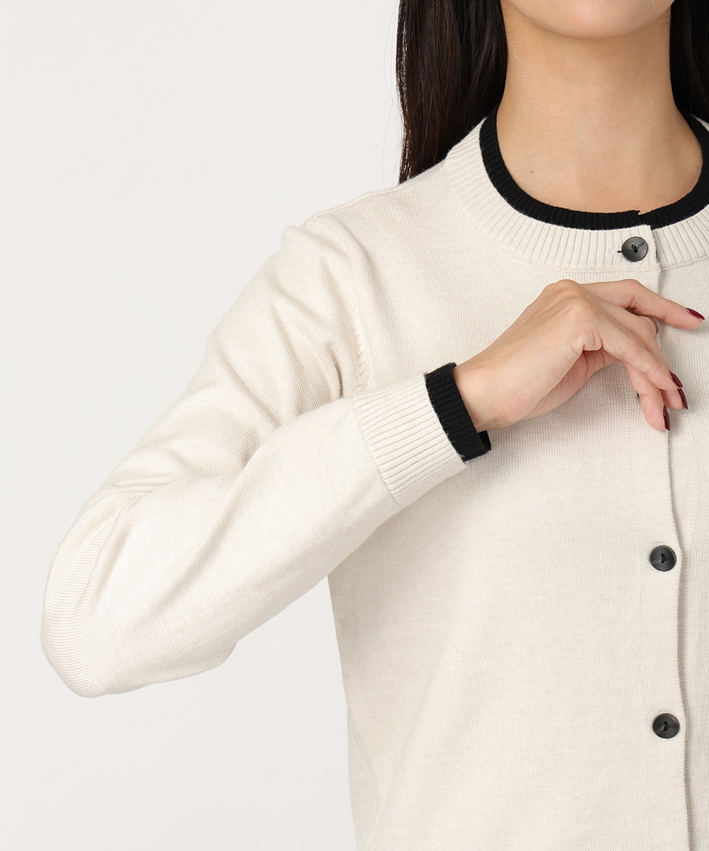 レイヤードバイカラーニットカーディガン