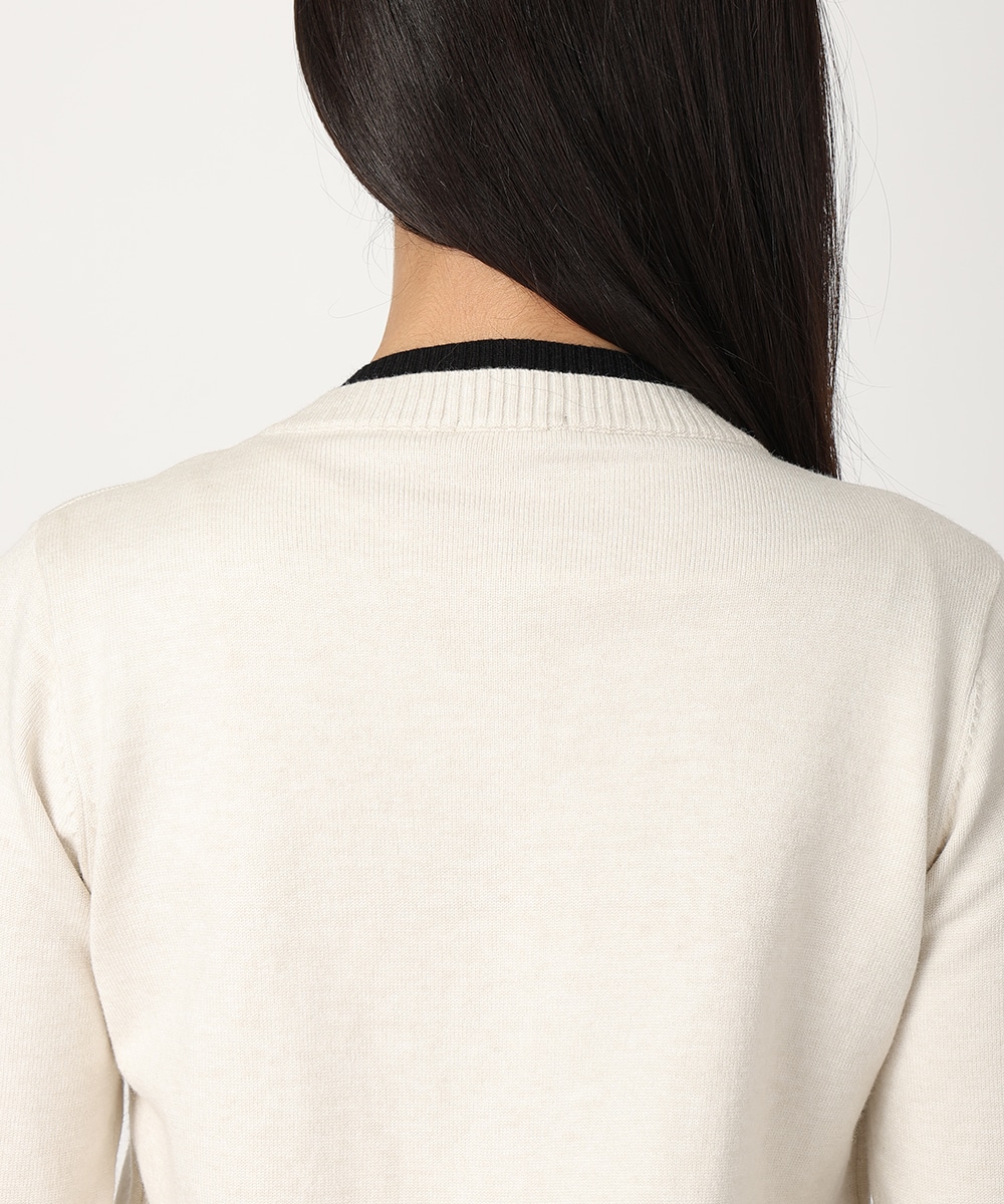 レイヤードバイカラーニットカーディガン