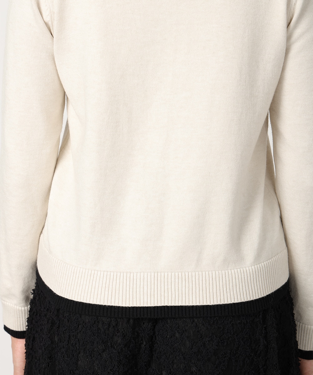 レイヤードバイカラーニットカーディガン