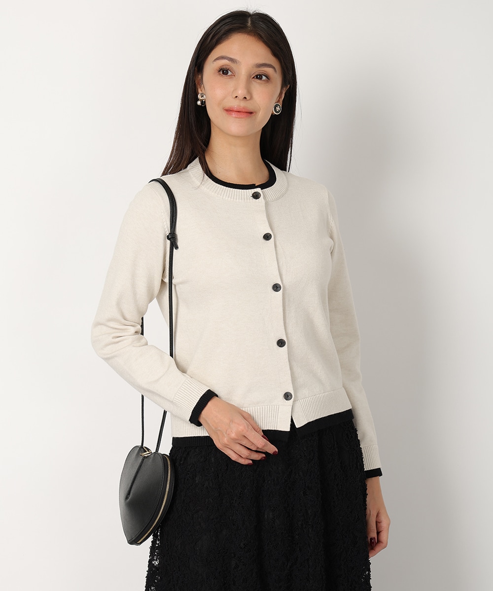 レイヤードバイカラーニットカーディガン