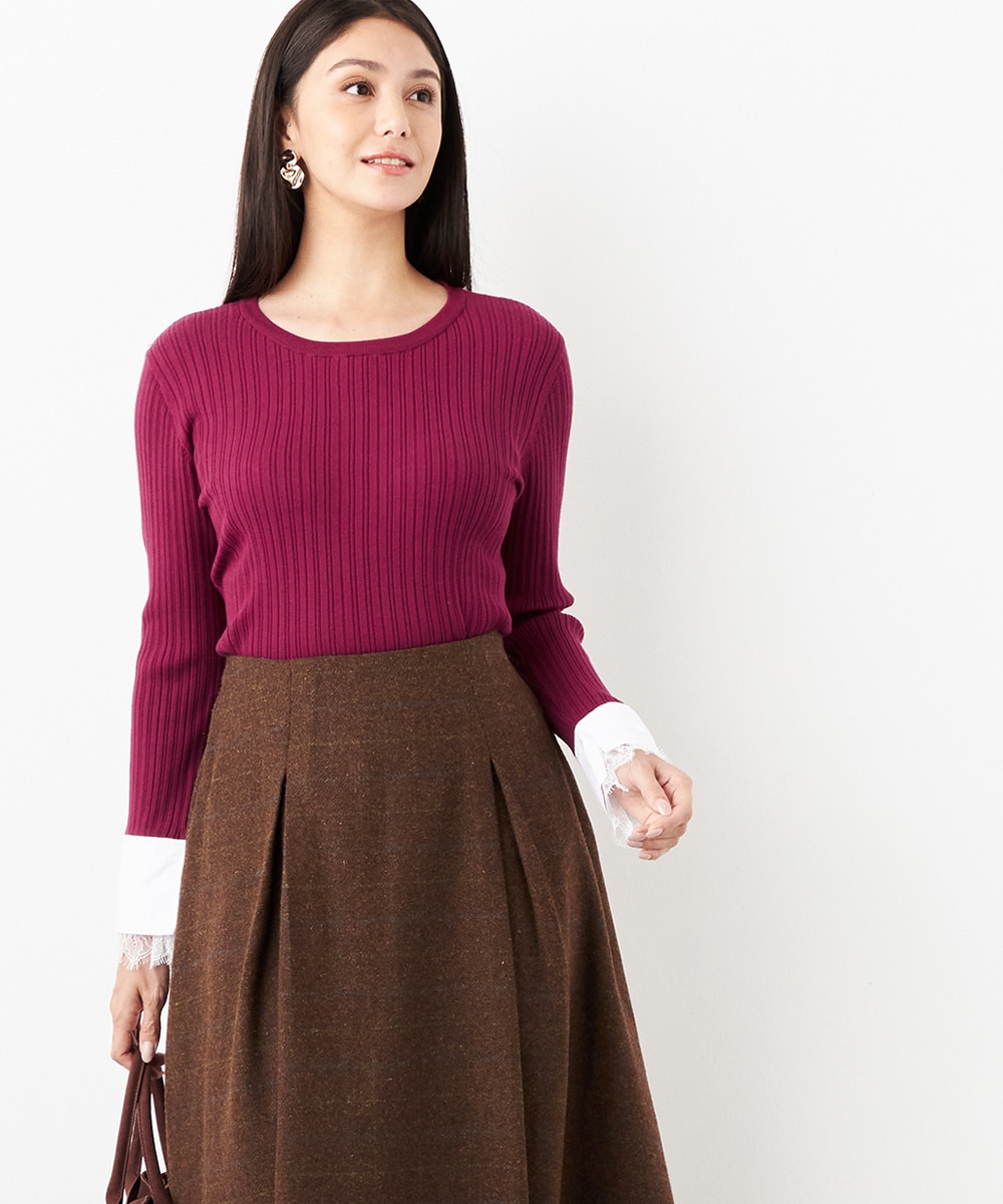  armoire capriceのレースカフスプルオーバー