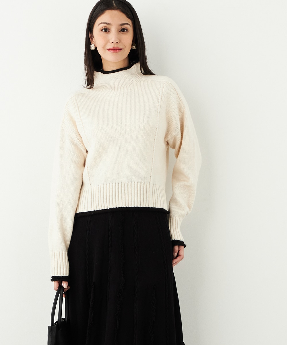 バイカラーコンパクトニット