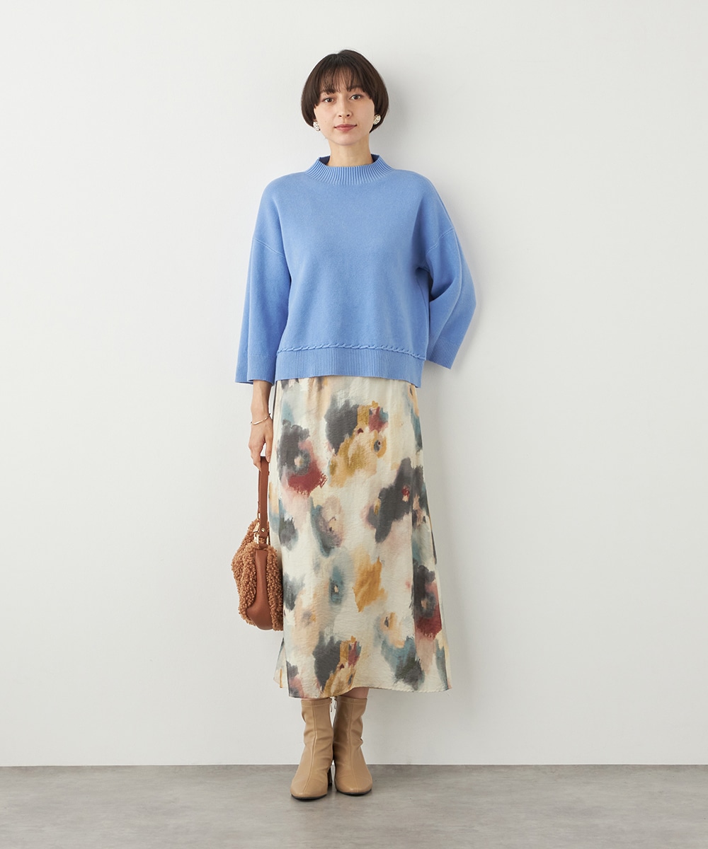 デザインハイネックニット