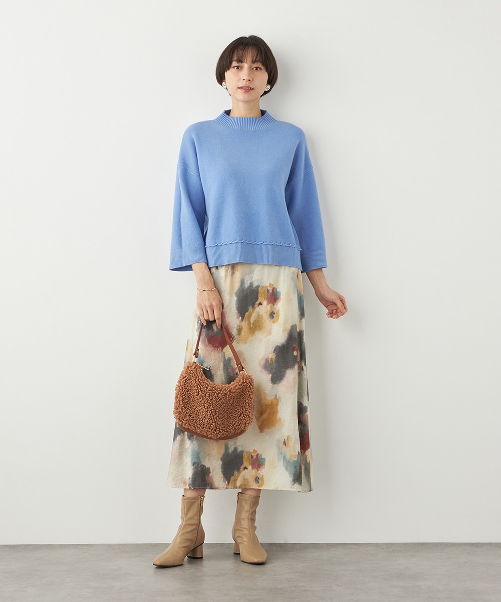 デザインハイネックニット