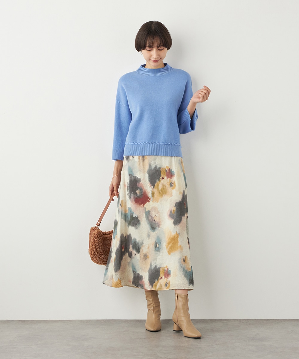 デザインハイネックニット