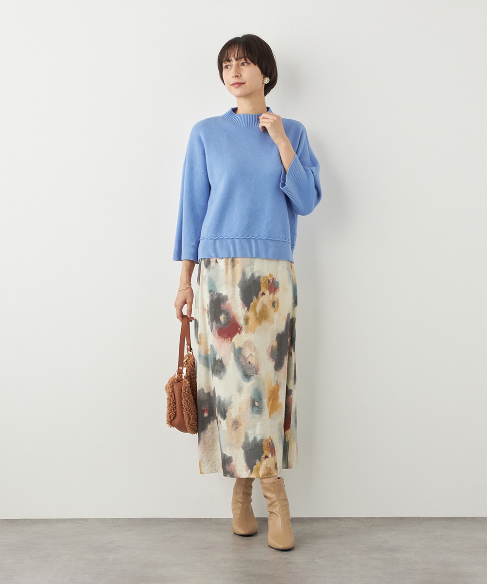 デザインハイネックニット