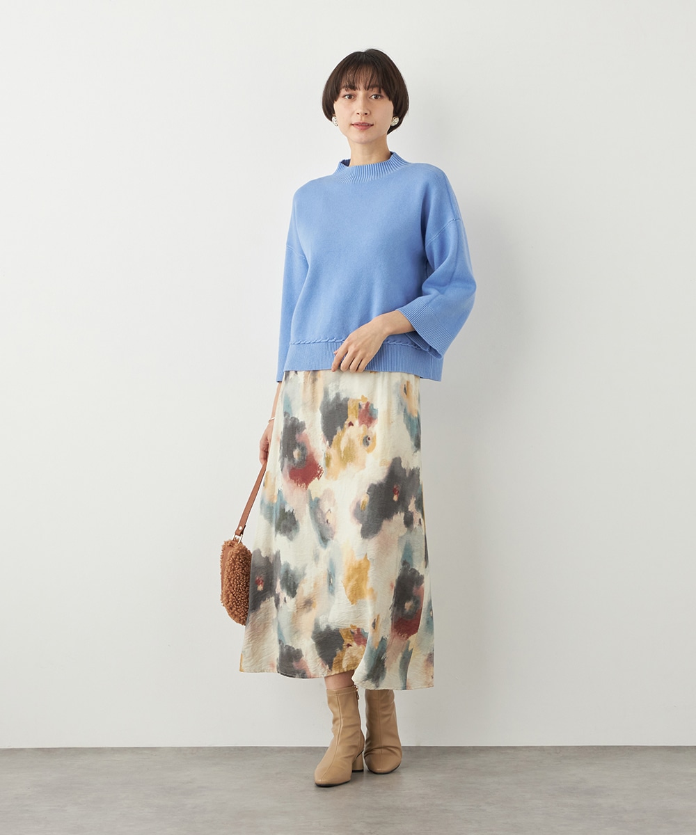 デザインハイネックニット