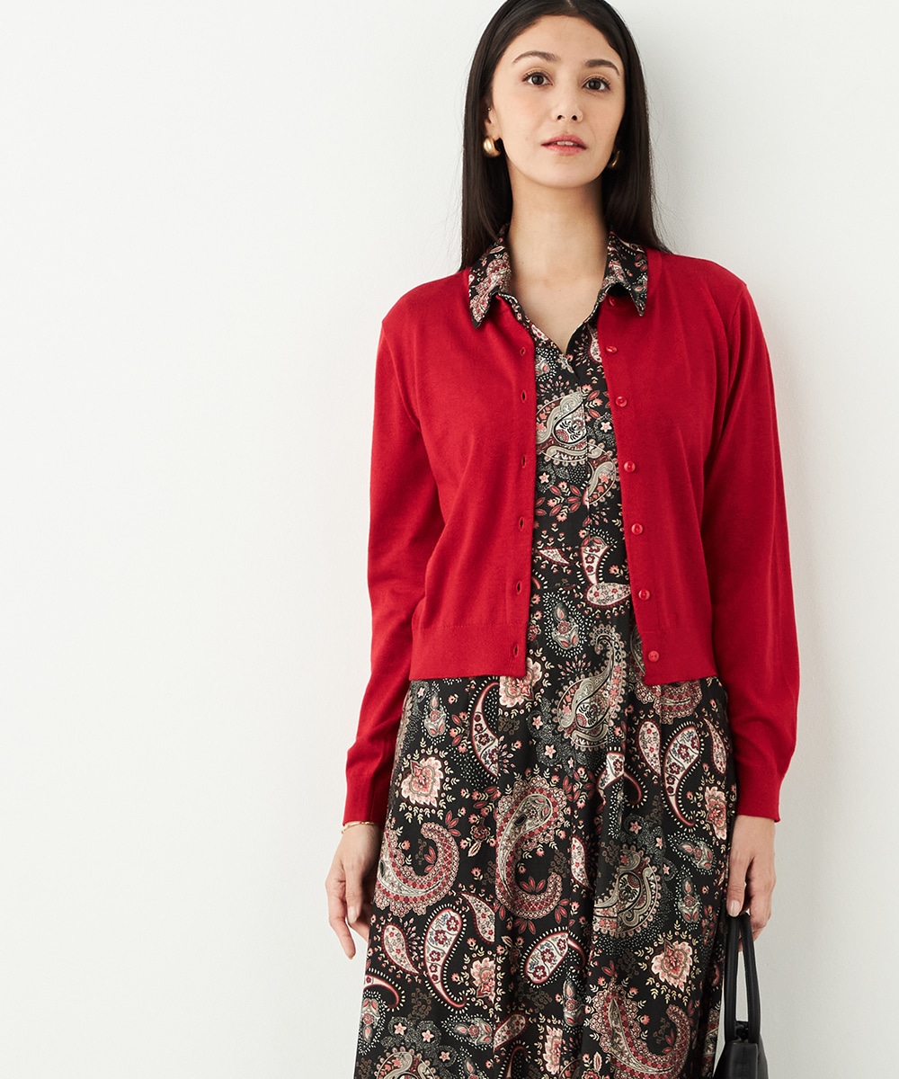 クルーネックラメカーディガン