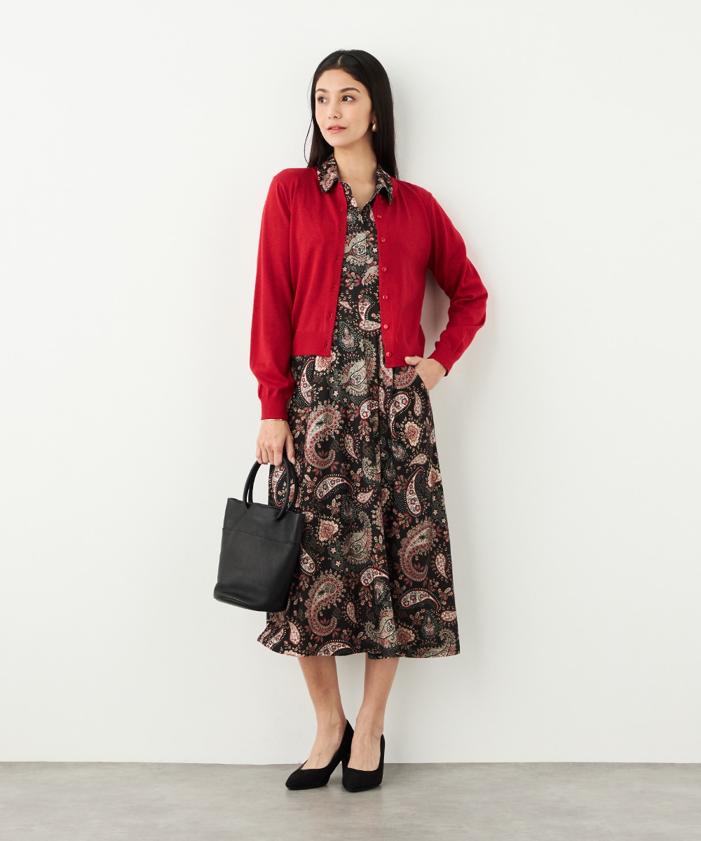 クルーネックラメカーディガン