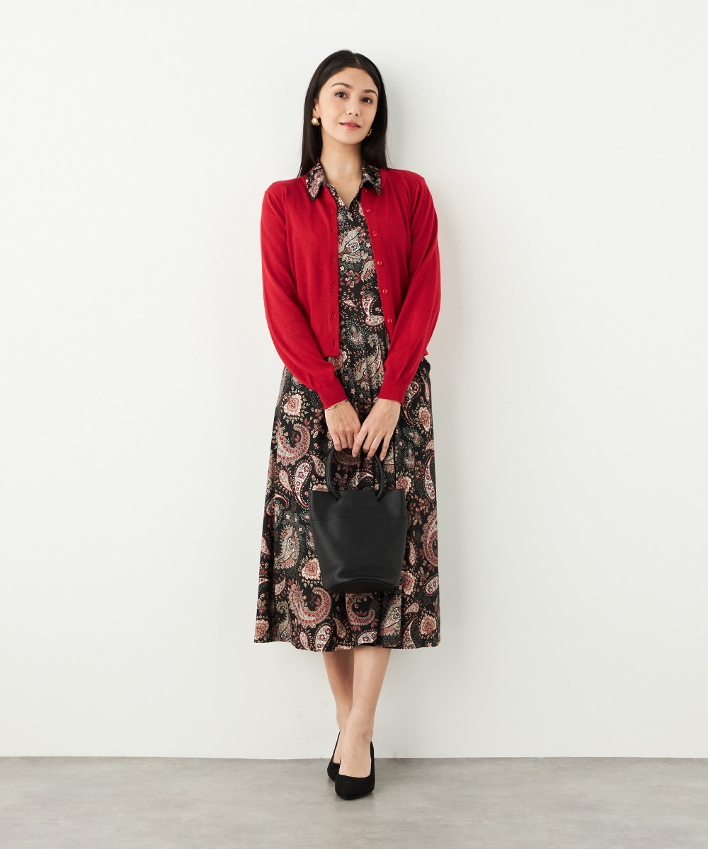 クルーネックラメカーディガン