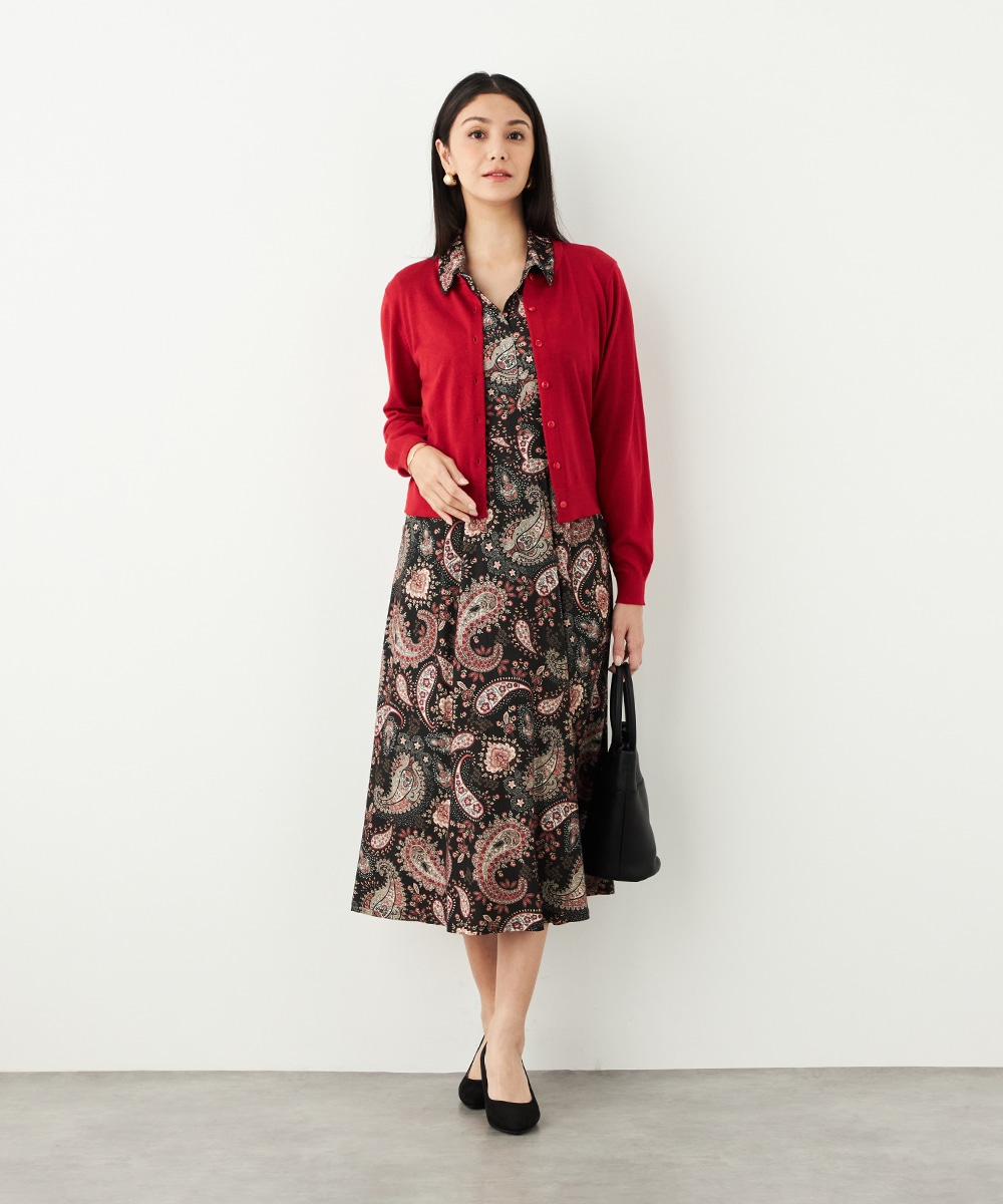 クルーネックラメカーディガン