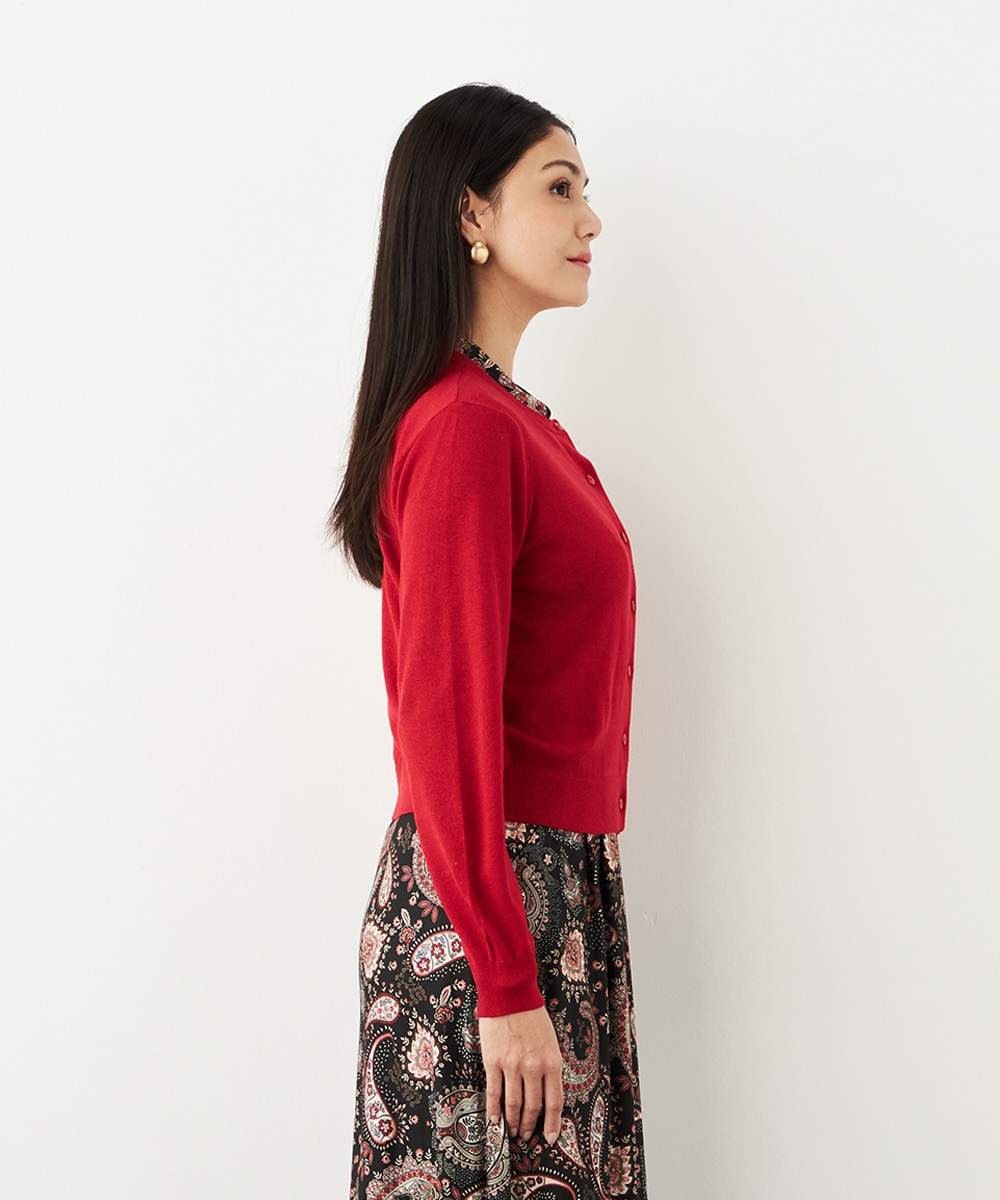 クルーネックラメカーディガン