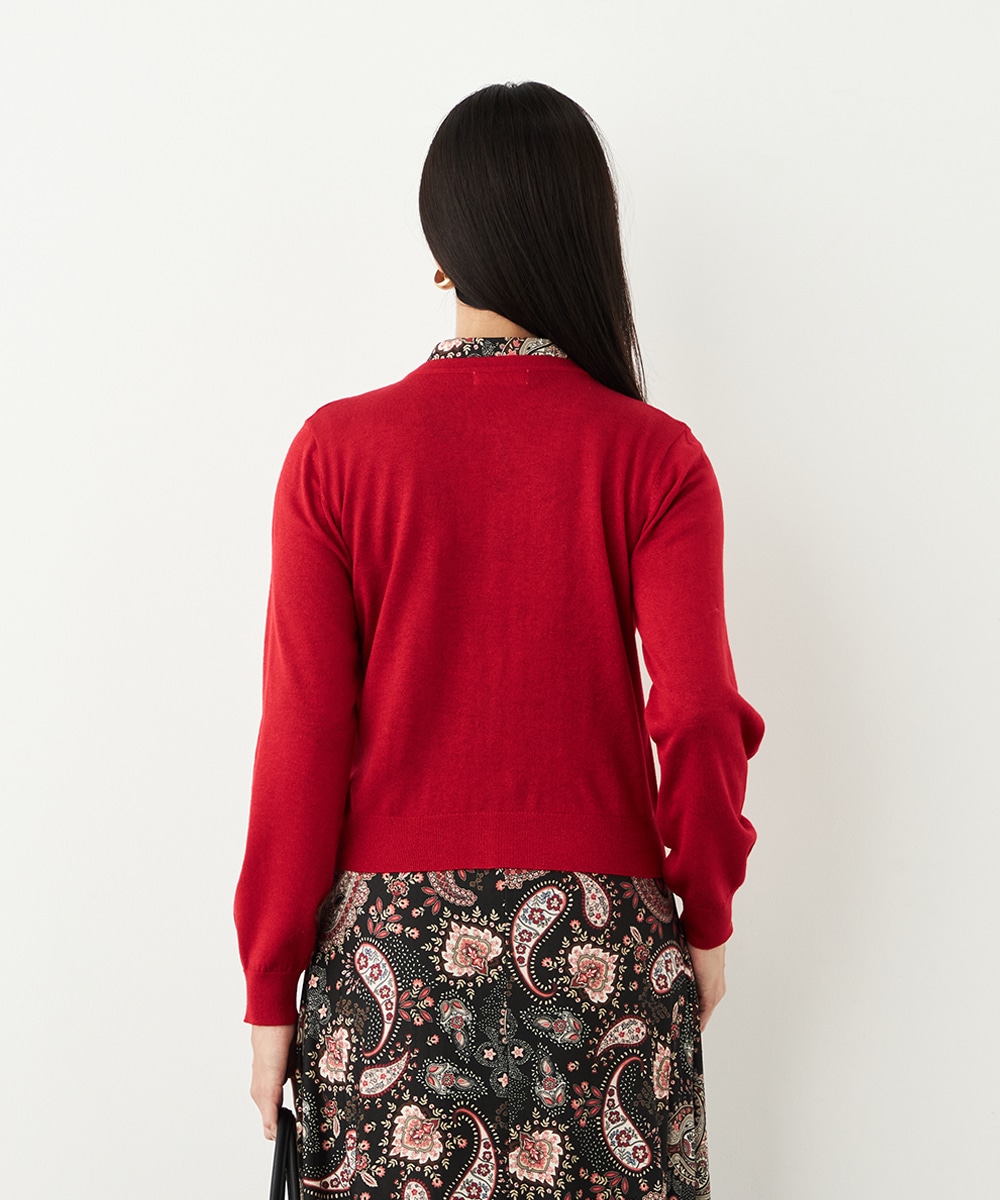 クルーネックラメカーディガン