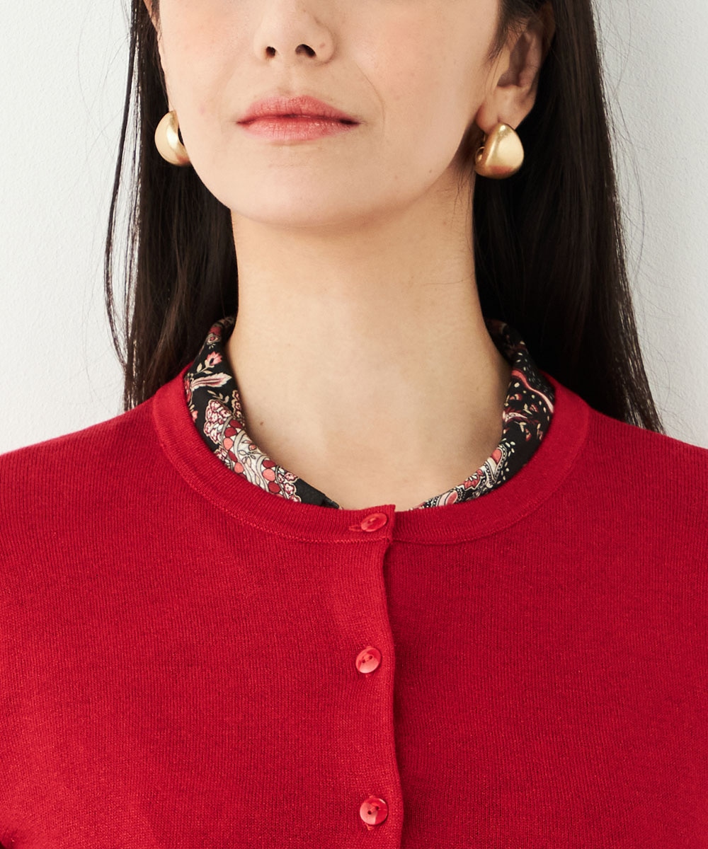 クルーネックラメカーディガン