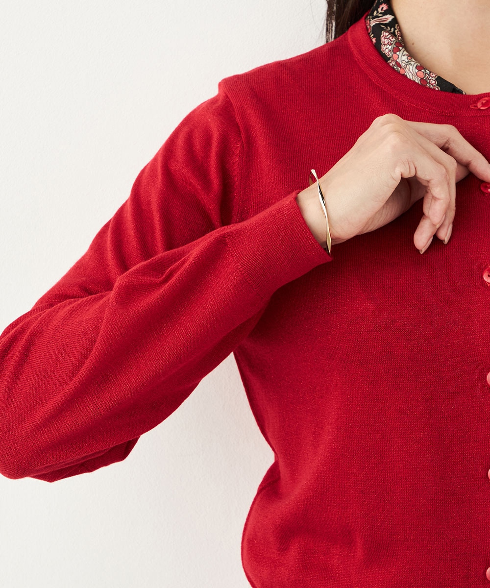 クルーネックラメカーディガン