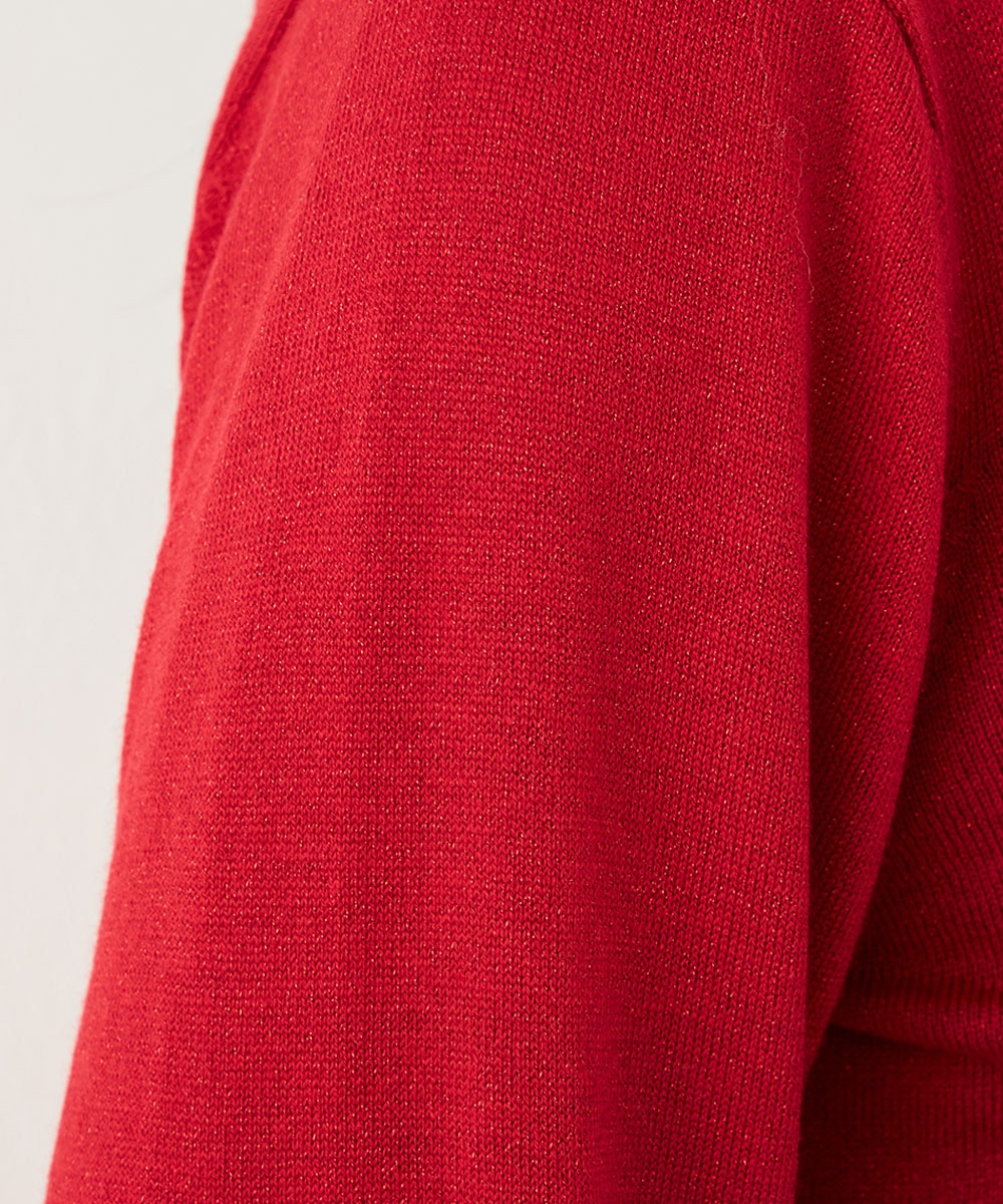 クルーネックラメカーディガン