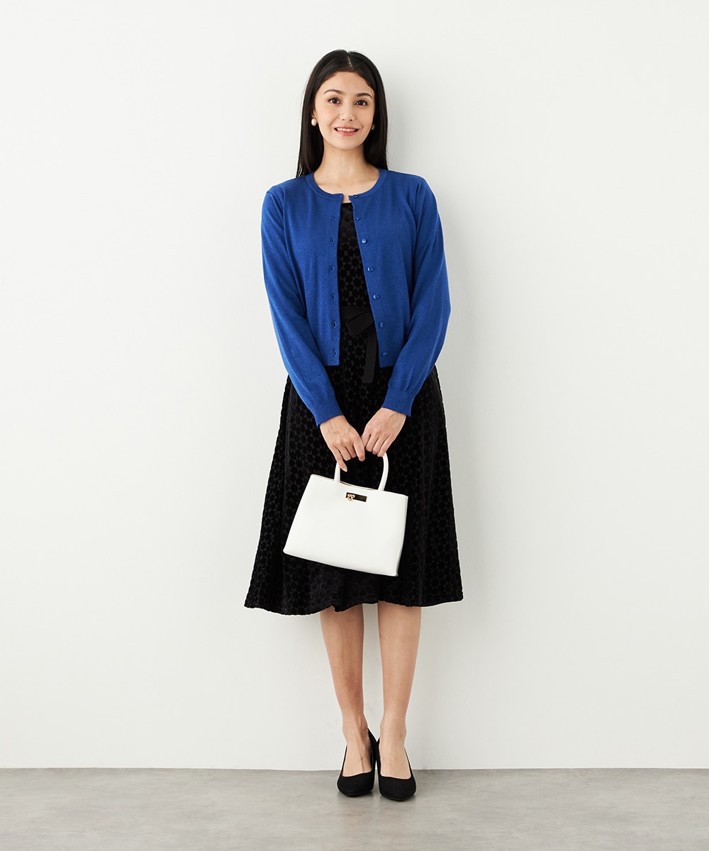 クルーネックラメカーディガン