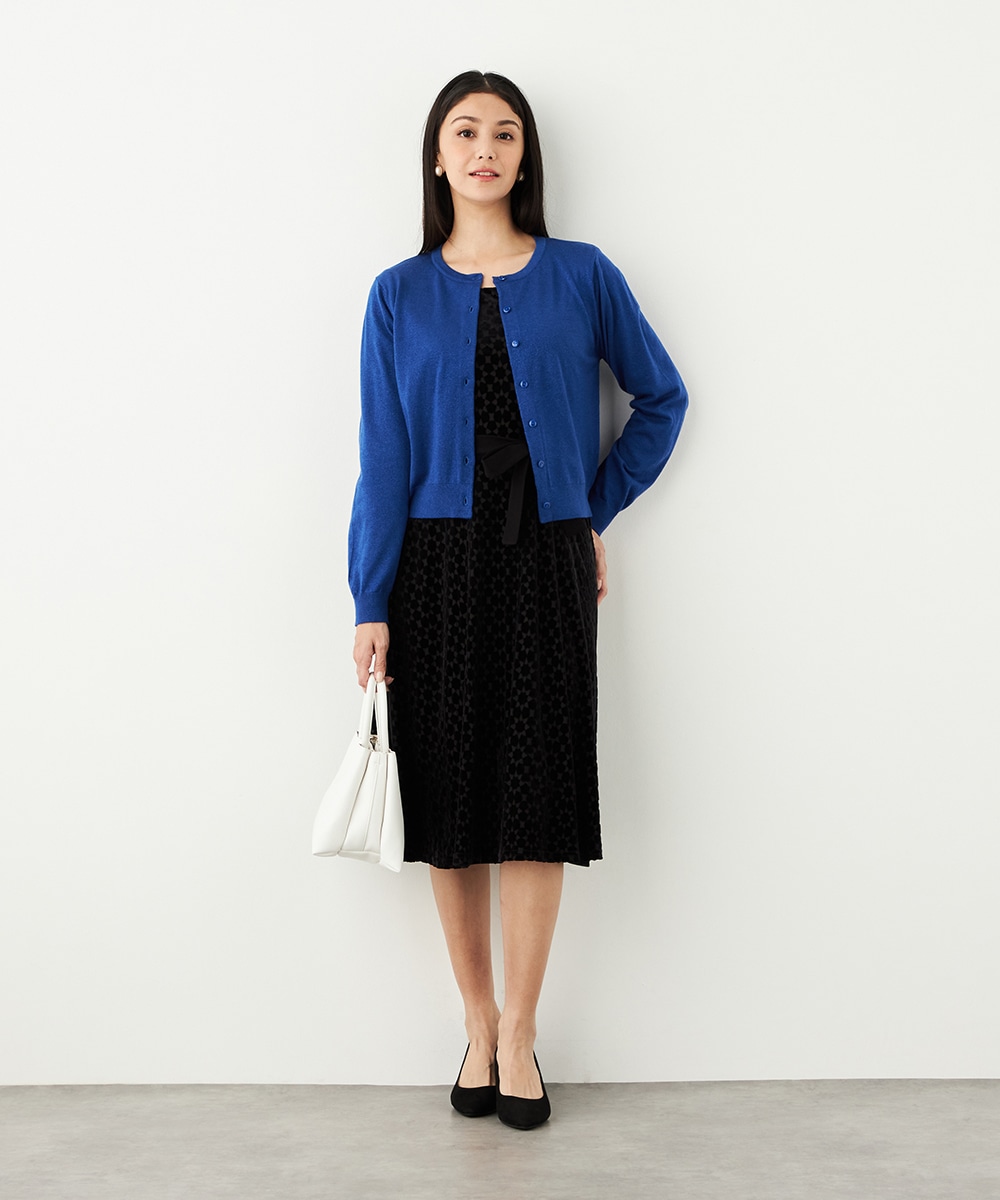 クルーネックラメカーディガン