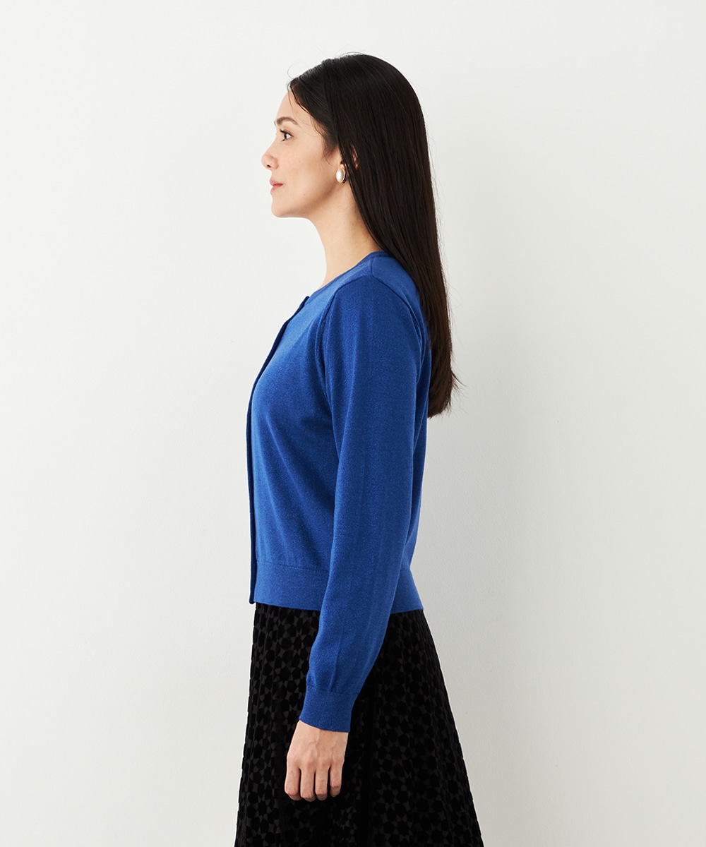 クルーネックラメカーディガン