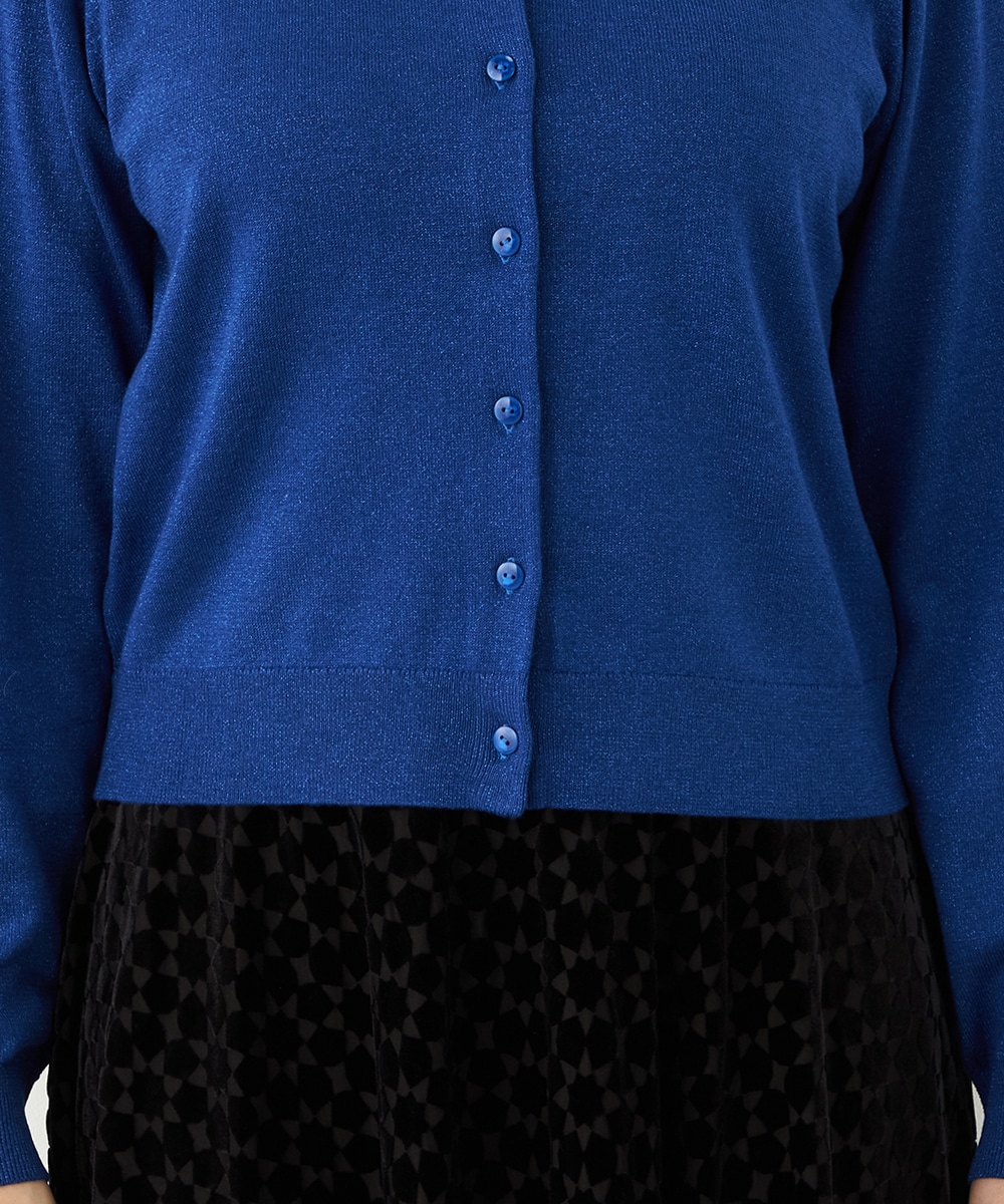 クルーネックラメカーディガン