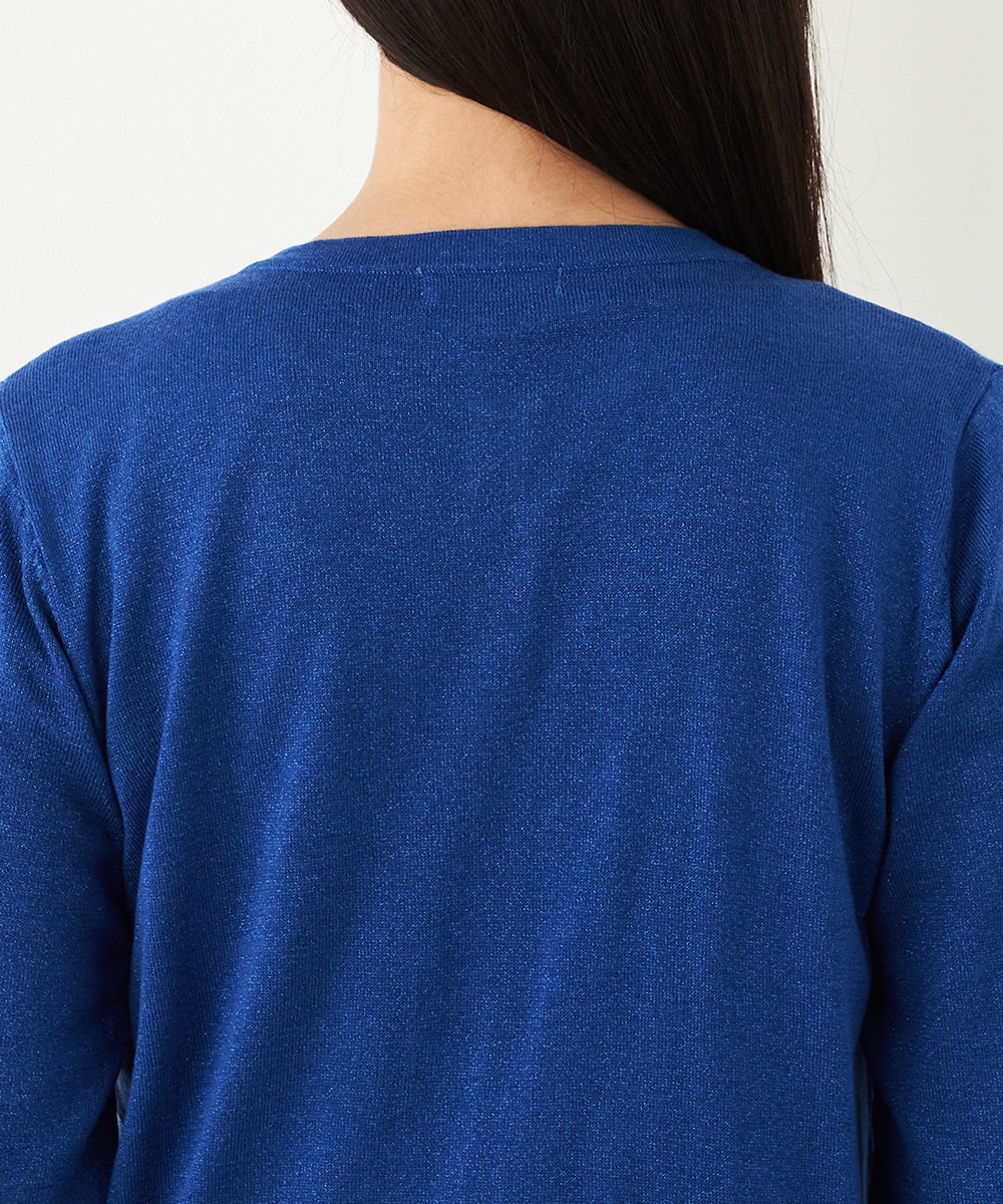 クルーネックラメカーディガン