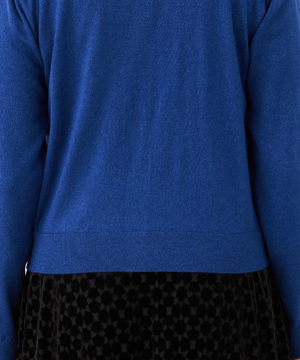 クルーネックラメカーディガン