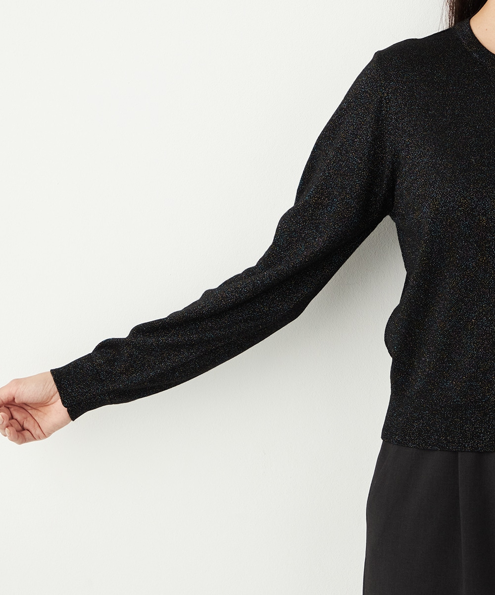 クルーネックラメカーディガン