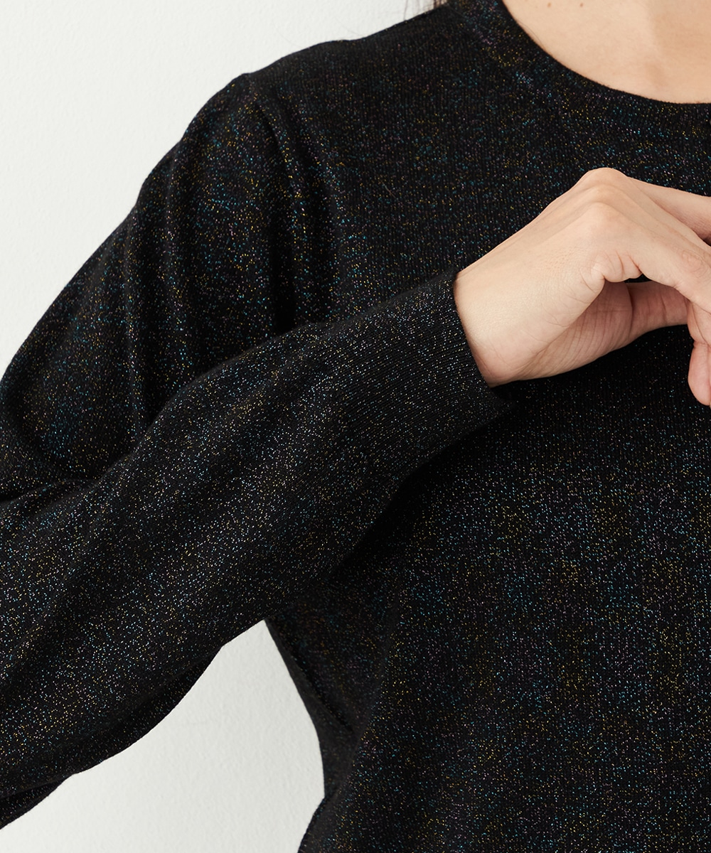 クルーネックラメカーディガン