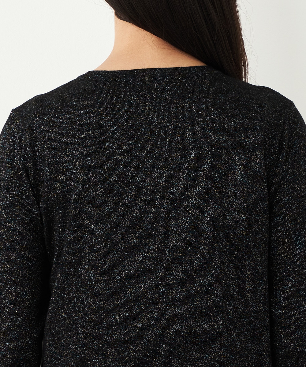 クルーネックラメカーディガン