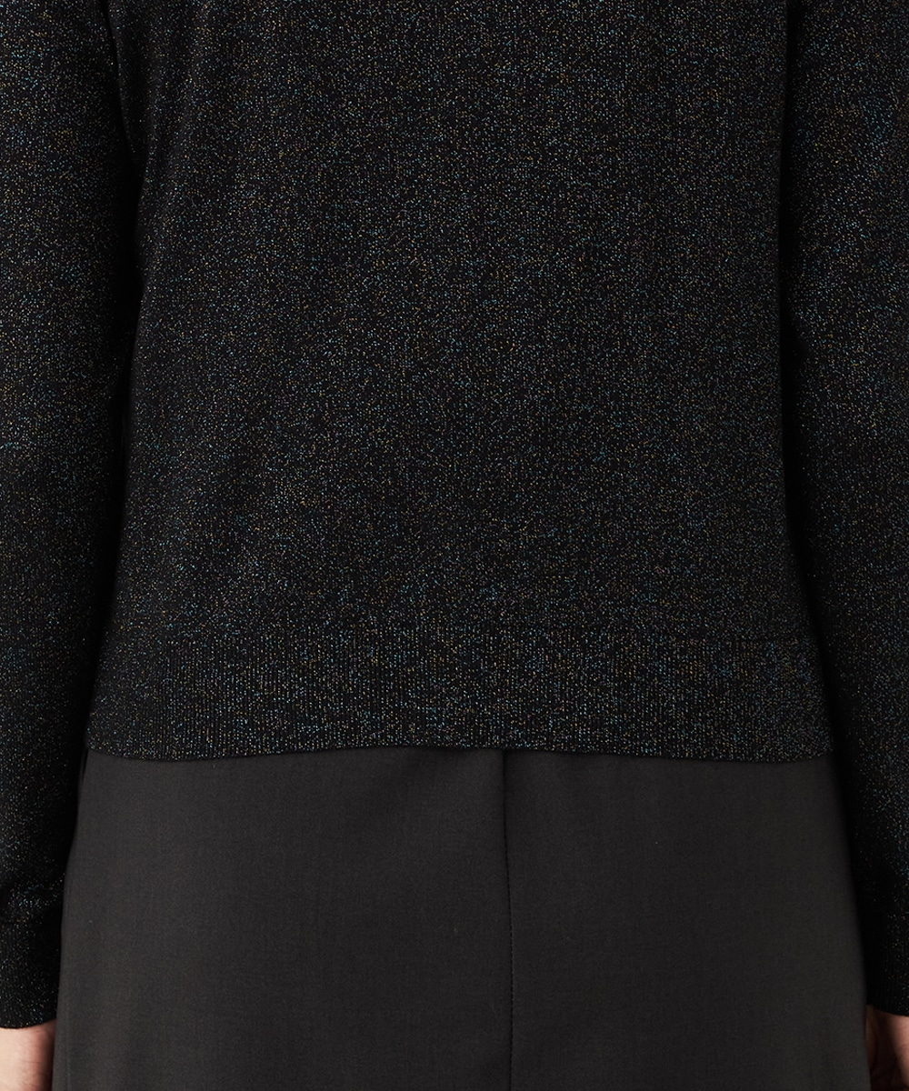 クルーネックラメカーディガン
