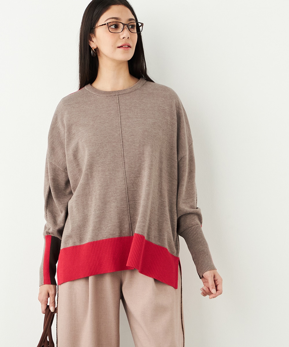  armoire capriceのボックスシルエット配色チュニック