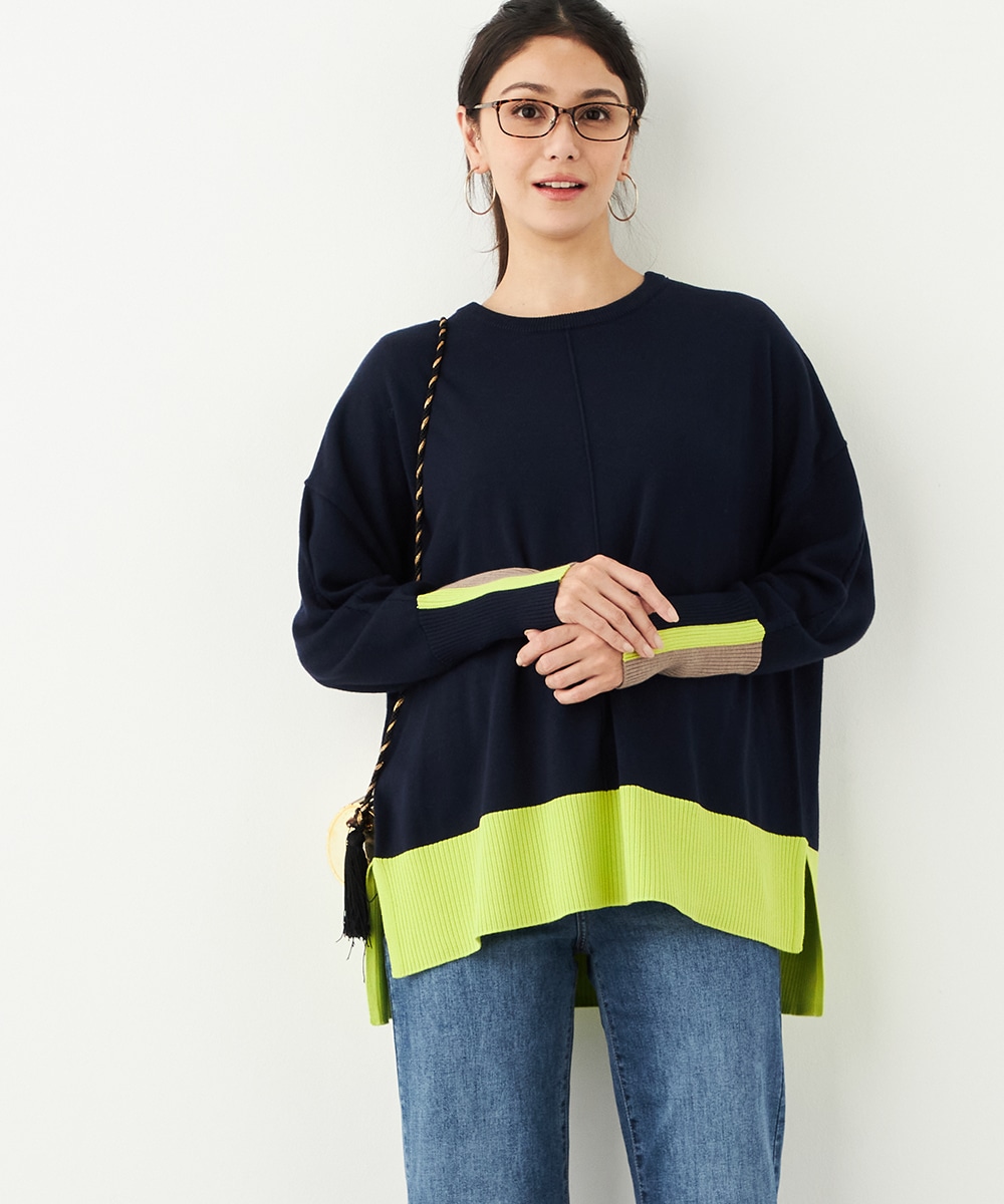  armoire capriceのボックスシルエット配色チュニック