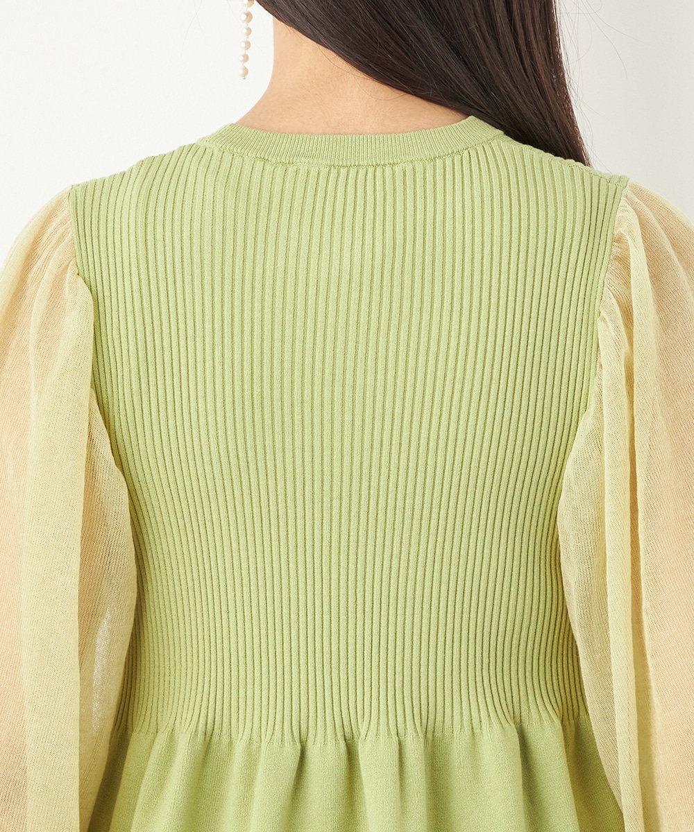 袖切り替えギャザートップス