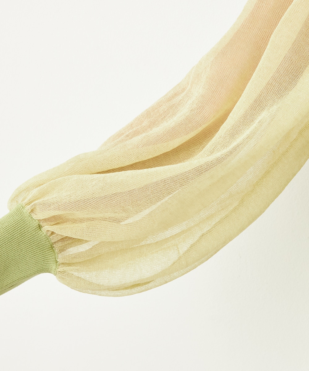 袖切り替えギャザートップス