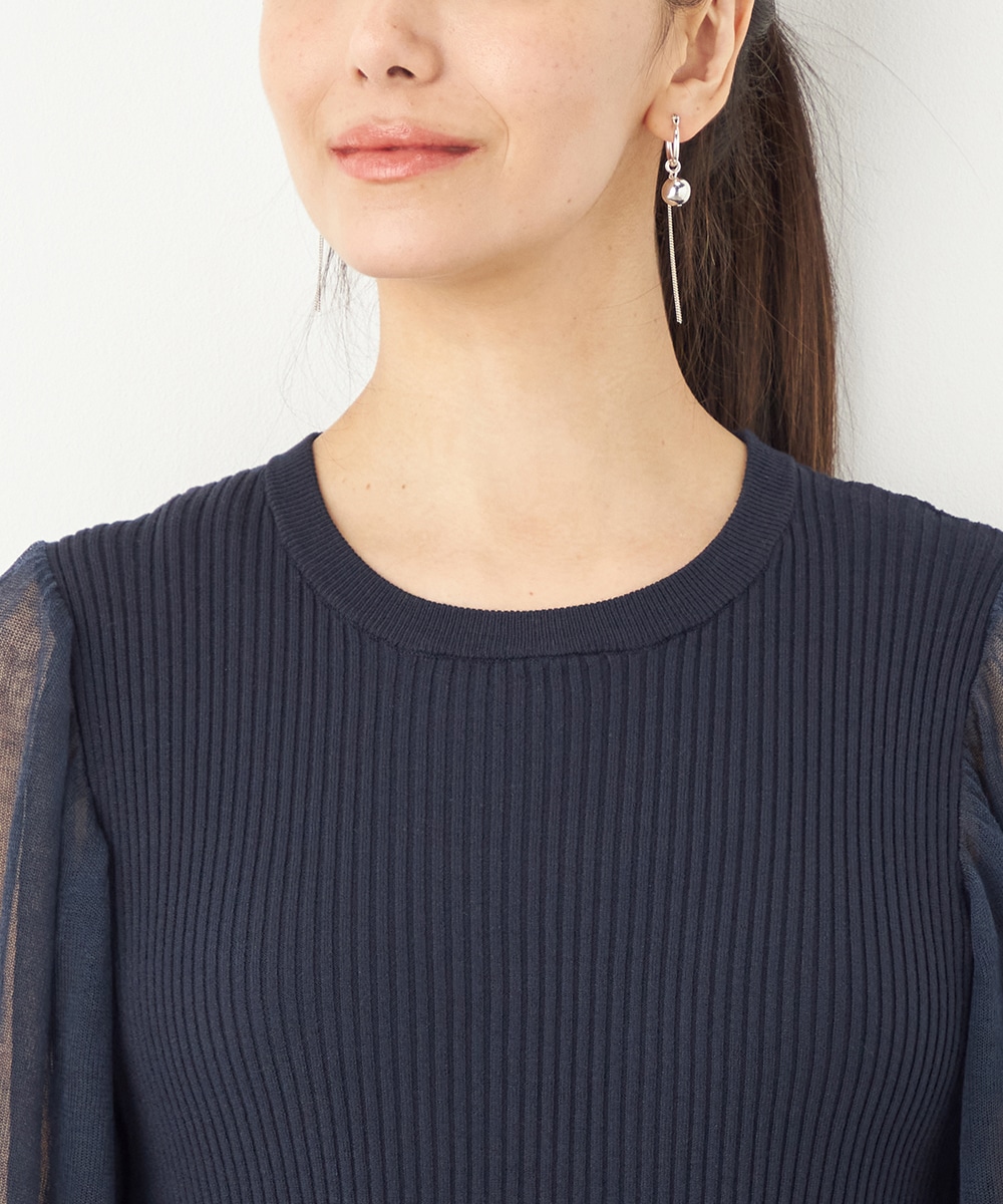 袖切り替えギャザートップス