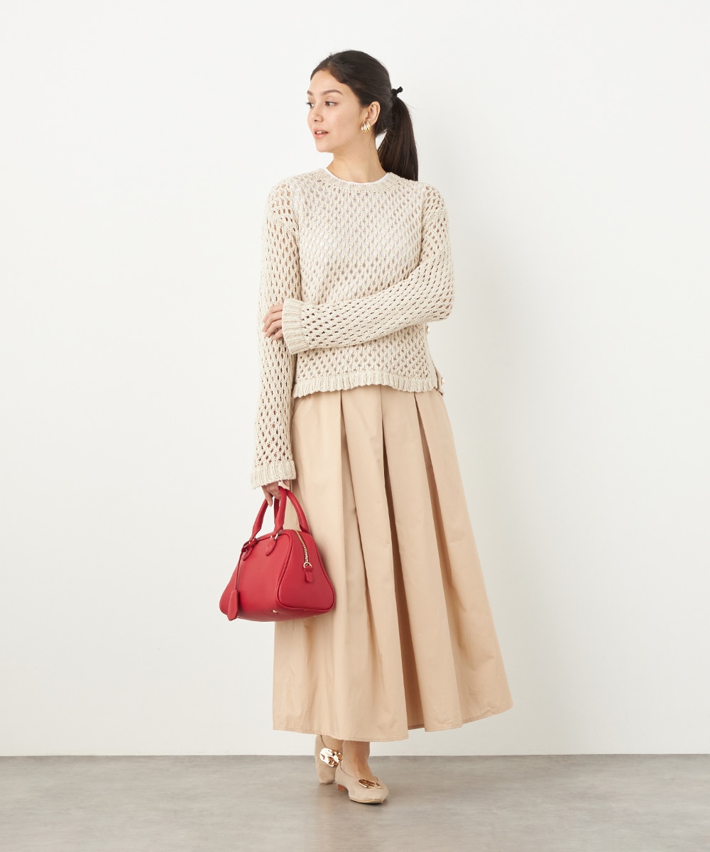 サイド釦メッシュニット