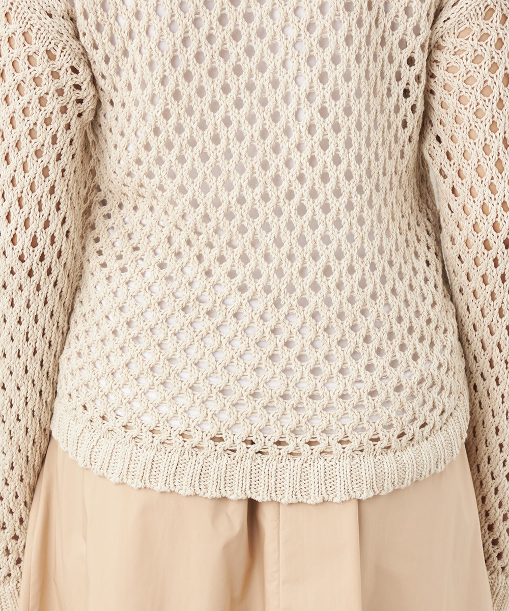 サイド釦メッシュニット