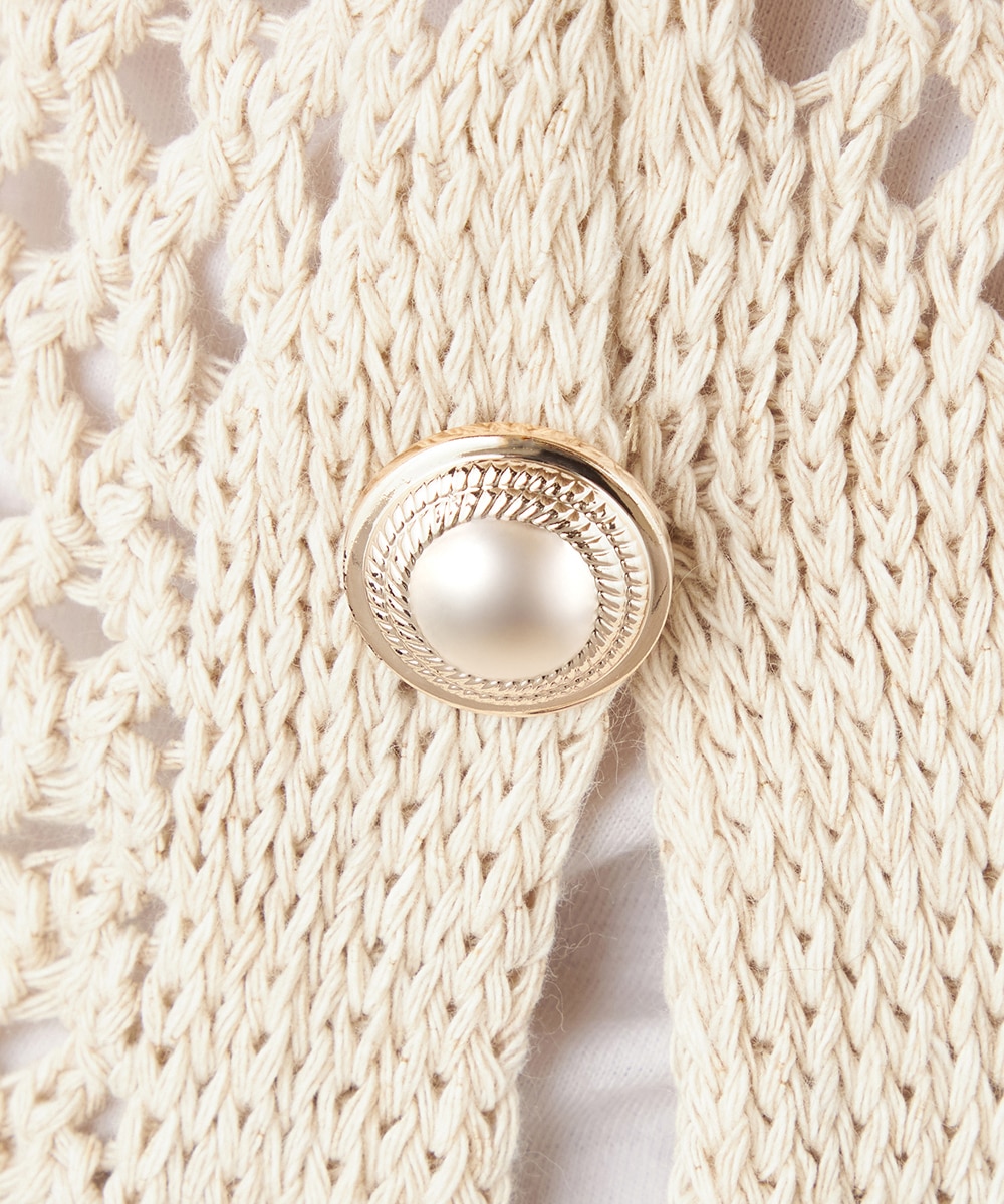 サイド釦メッシュニット