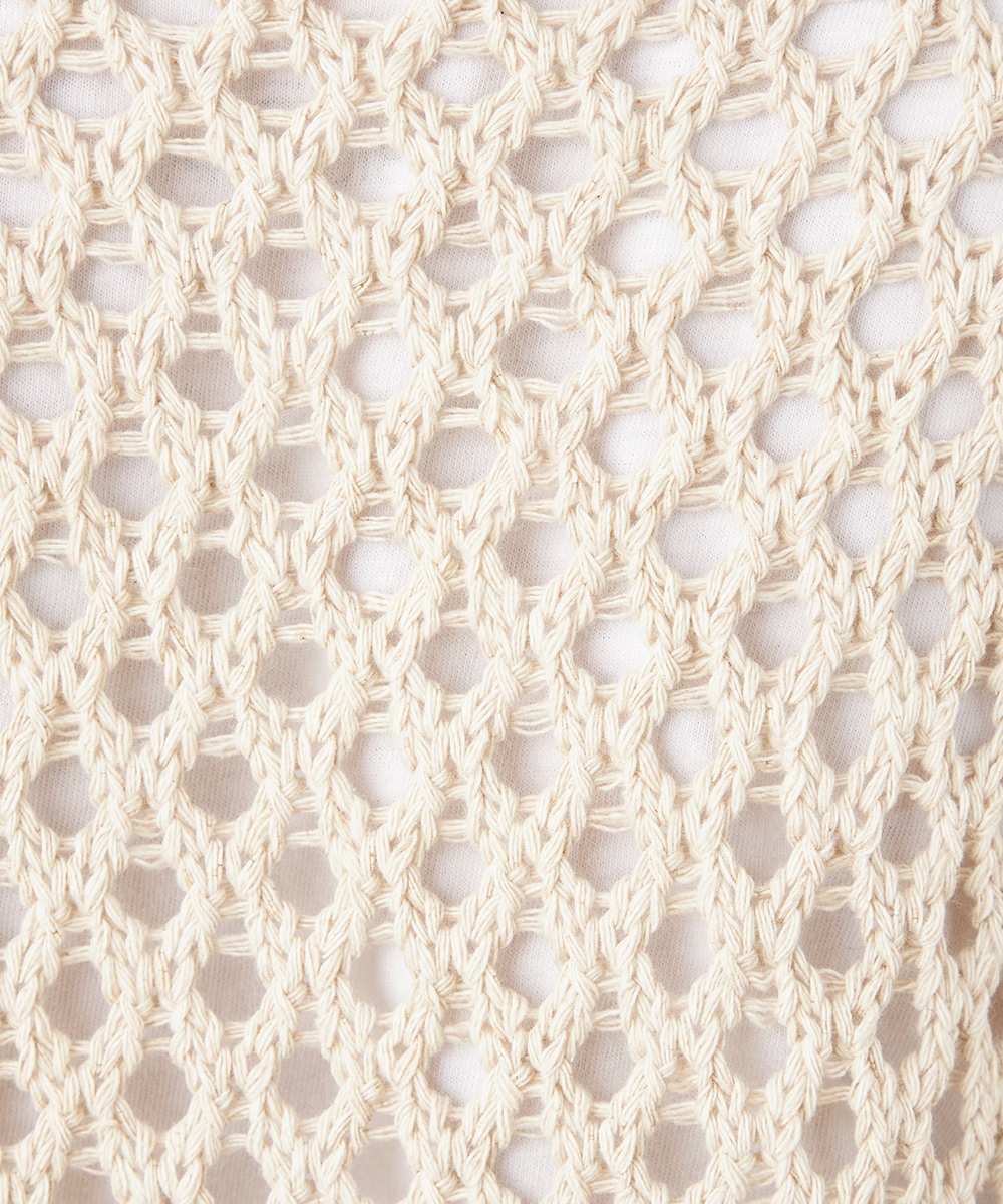 サイド釦メッシュニット