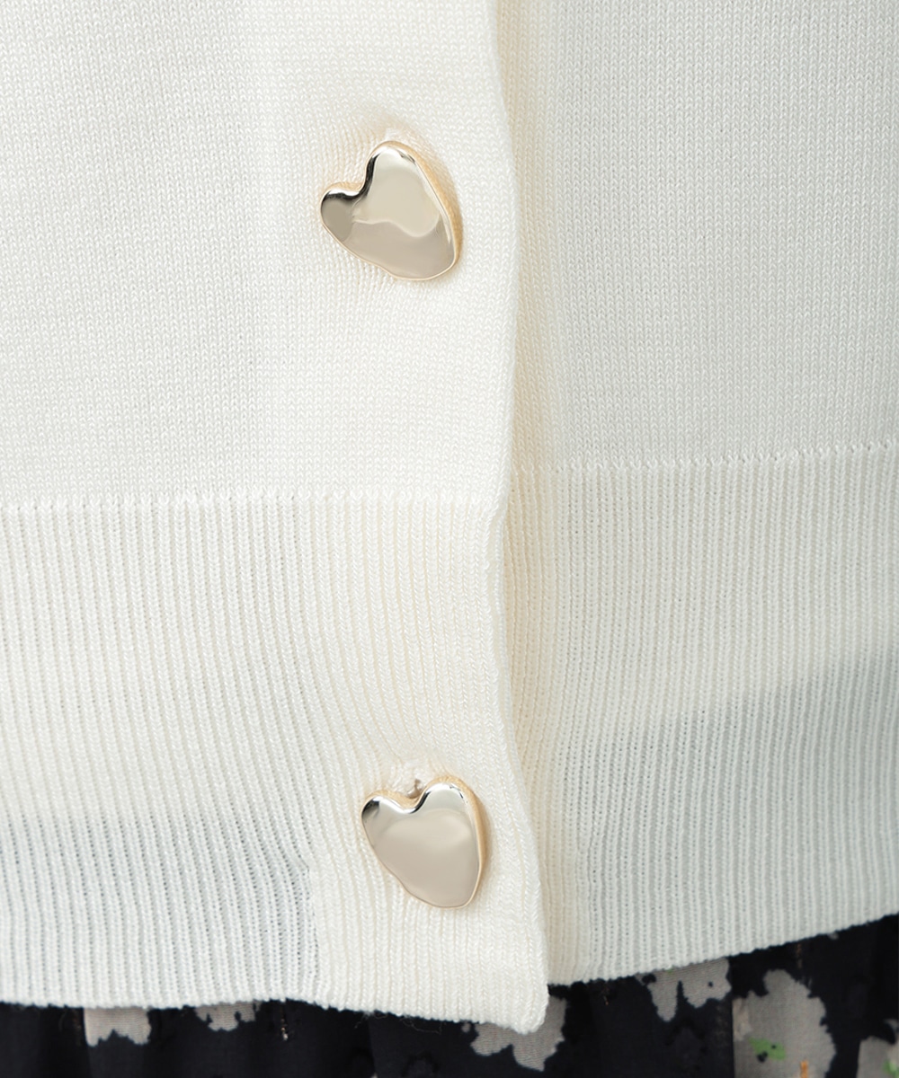 ハートボタンカーディガン
