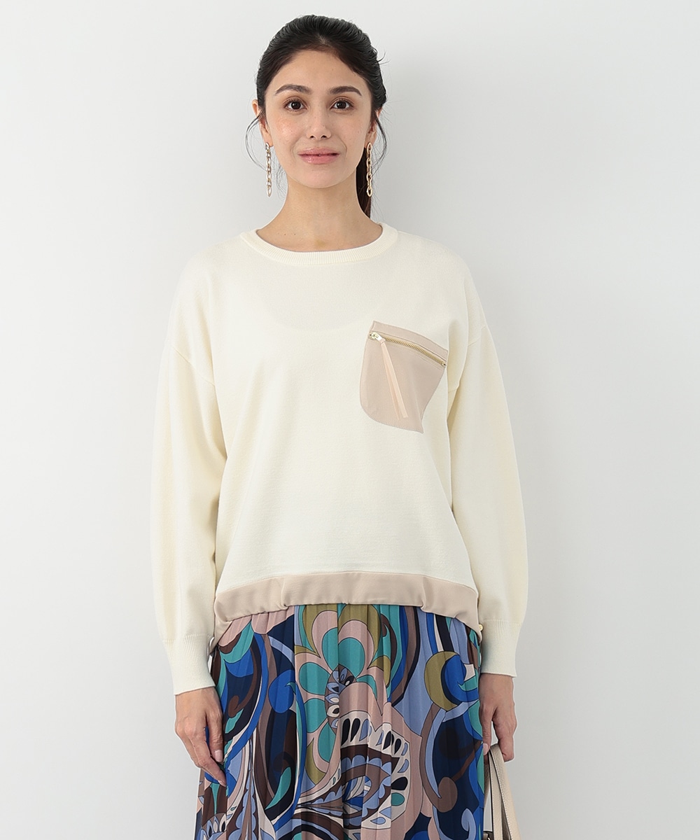 異素材ポケットプルオーバー