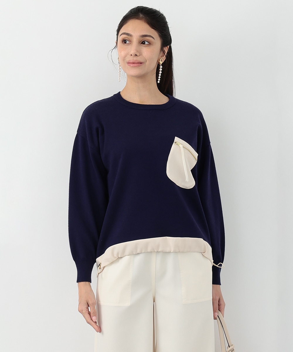 異素材ポケットプルオーバー