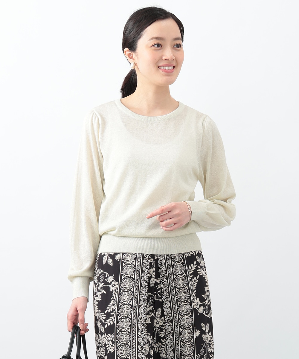 ラメパフスリーブプルオーバー