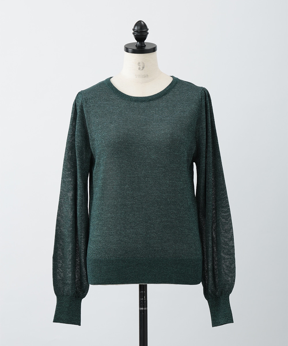 ラメパフスリーブプルオーバー