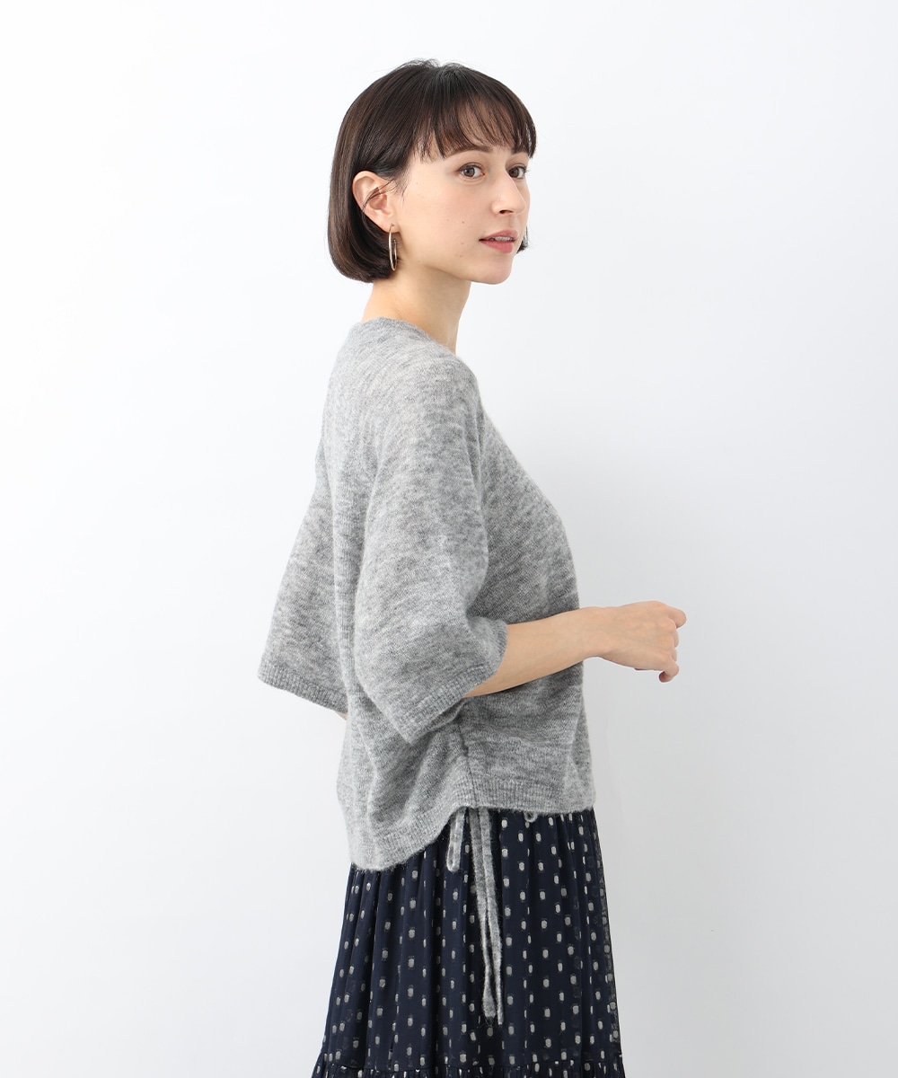 サイドリボンモヘア混ニット
