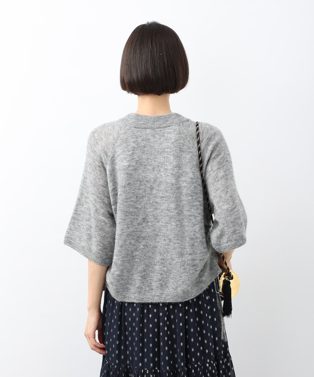 サイドリボンモヘア混ニット
